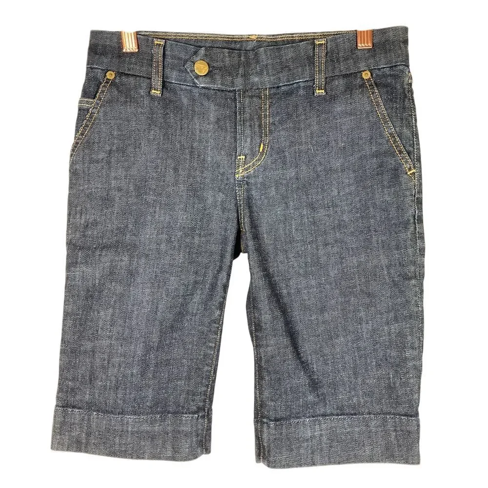 Citizen of Humanity Bermuda Denim Women's Shorts Flat Front‎ Rolled Hem Size 26